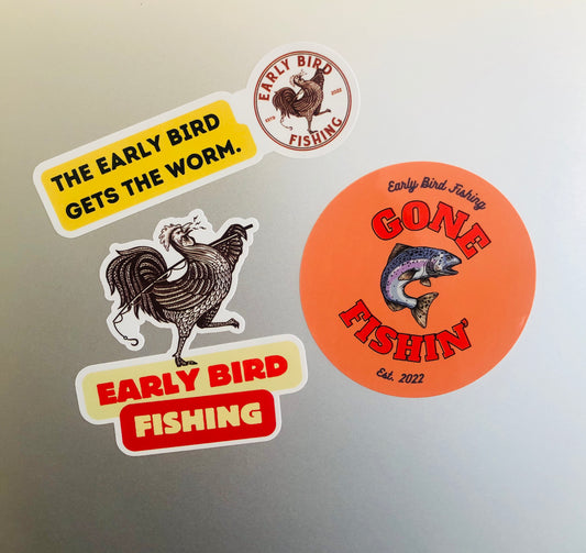 Early Bird Fishing Stickers